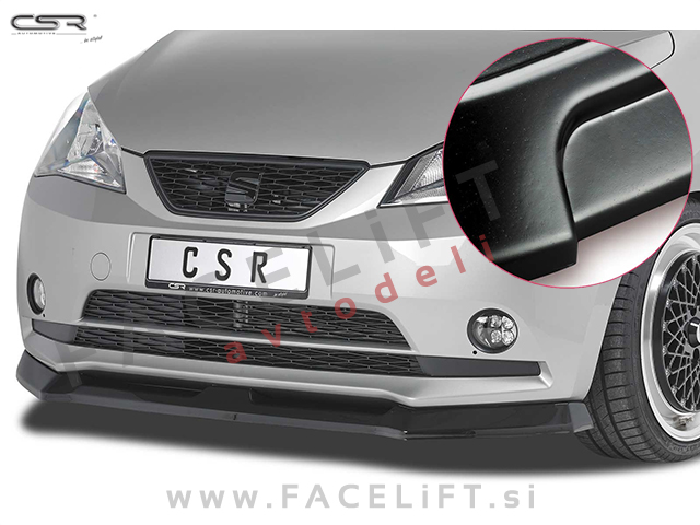 Seat Mii / (12-18) / podaljšek sprednjega odbijača / črni (mat)