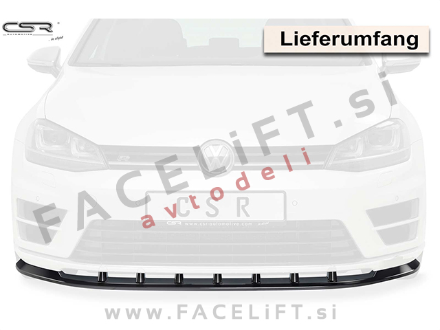 VW Golf 7 R 12-17 podaljšek sprednjega odbijača karbon (sijaj)