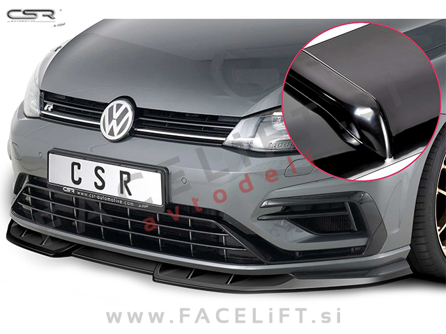 VW Golf 7 R / 5G (17-20) / podaljšek sprednjega odbijača / črni (sijaj)