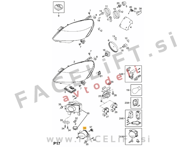 Cadillac SRX / (09-16) / meglenka / desna Cadillac SRX / (09-16) / meglenka / desna