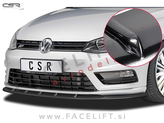 VW Golf 7 R-Line / 5G (12-17) / podaljšek sprednjega odbijača / karbon (sijaj)