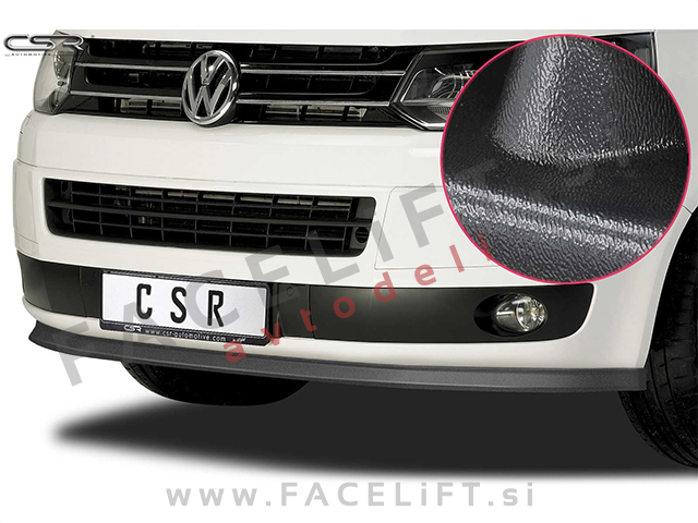 VW T5 09-15 podaljšek sprednjega odbijača črni (mat)