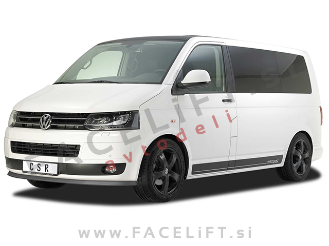 VW T5 09-15 podaljšek sprednjega odbijača črni (mat)