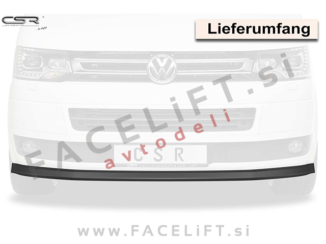 VW T5 09-15 podaljšek sprednjega odbijača črni (sijaj)