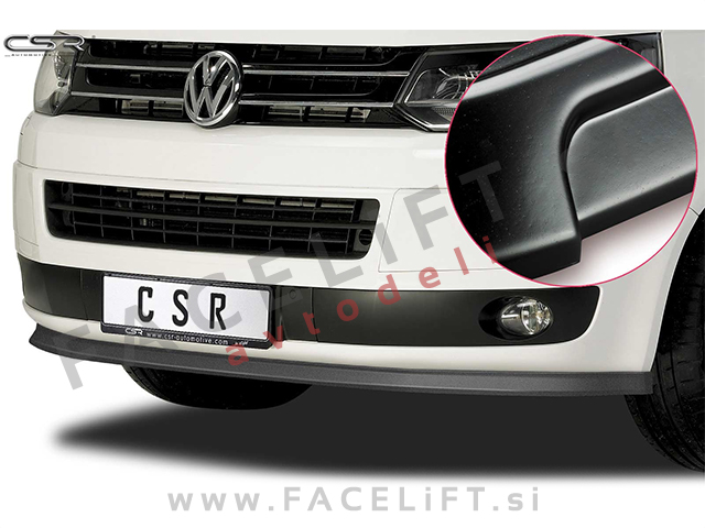 VW T5 09-15 podaljšek sprednjega odbijača črni (mat)