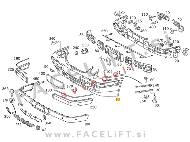 Mercedes E W210 99-02 sprednji odbijač