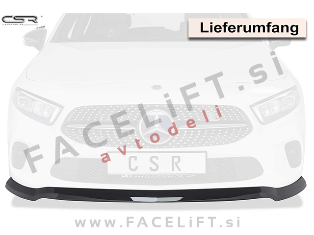 Mercedes A / W177 (18- ) / podaljšek sprednjega odbijača / črni (sijaj)