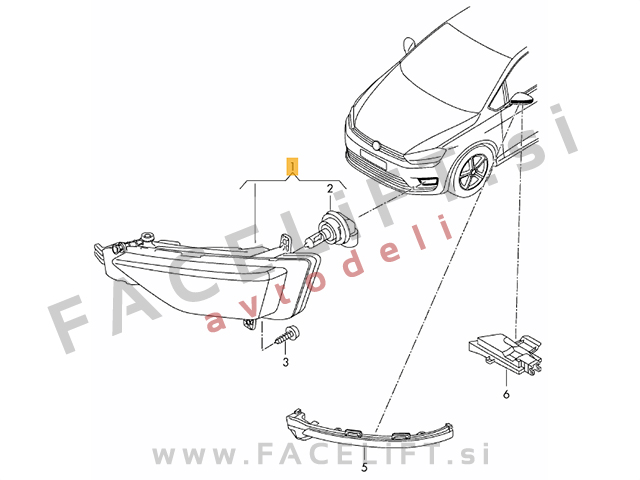 VW Golf Sportsvan / (14-17) / meglenka / leva