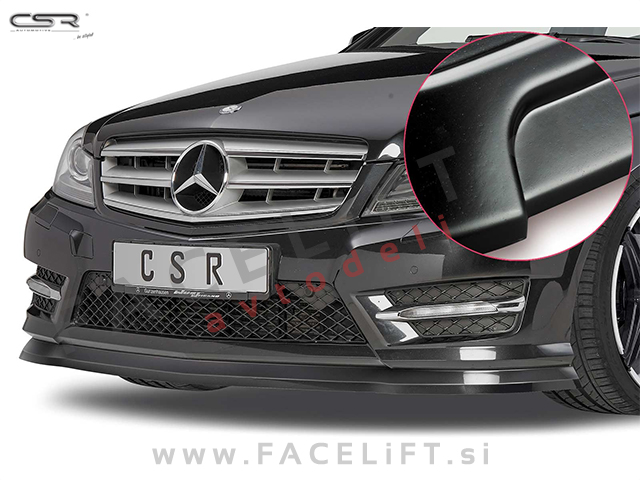 Mercedes C AMG Line W204 11-15 podaljšek sprednjega odbijača črni (mat)