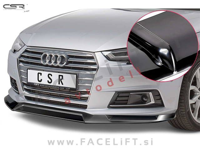 Audi A4 B9 8W 15-19 podaljšek sprednjega odbijača črni (sijaj)
