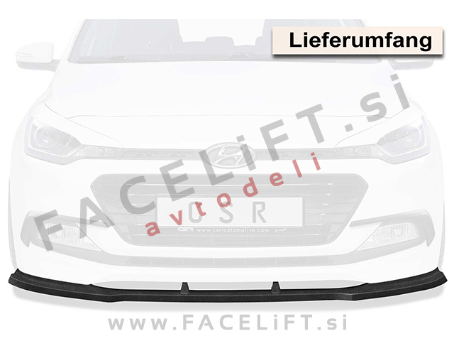 Hyundai i20 / GB (14-20) / podaljšek sprednjega odbijača / črni (mat)