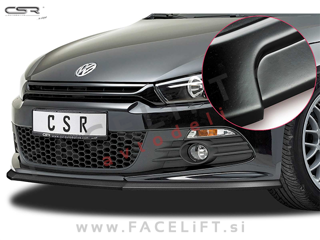 VW Scirocco R-Line 08-14 podaljšek sprednjega odbijača črni (mat)
