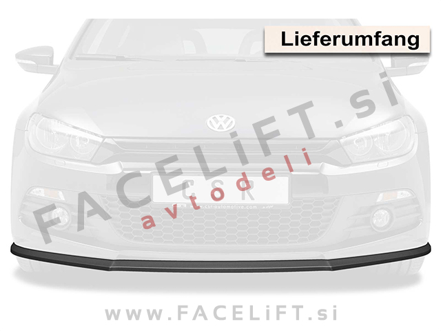 VW Scirocco R-Line 08-14 podaljšek sprednjega odbijača črni (mat)