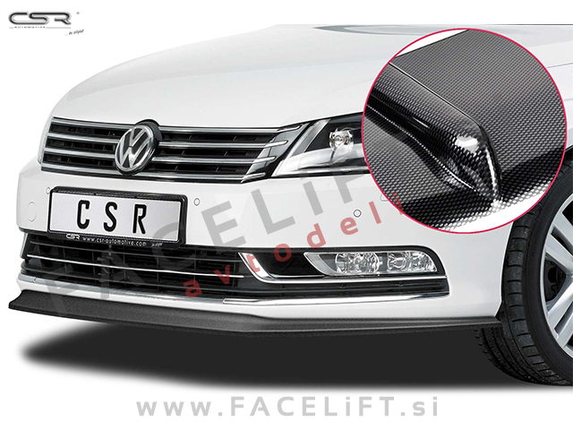 VW Passat B7 10-14 podaljšek sprednjega odbijača karbon sijaj