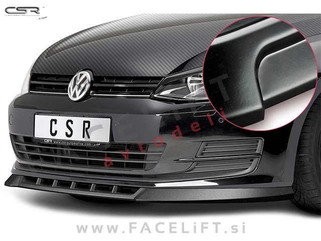 VW Golf 7 12-17 podaljšek sprednjega odbijača črni (mat)