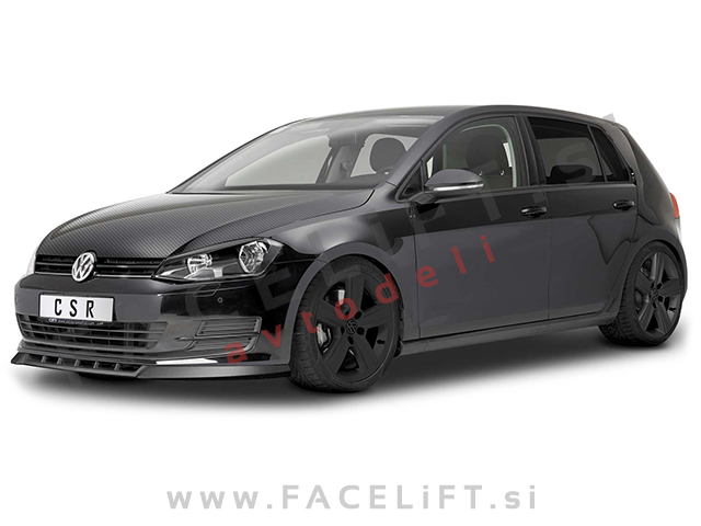 VW Golf 7 12-17 podaljšek sprednjega odbijača črni (mat)