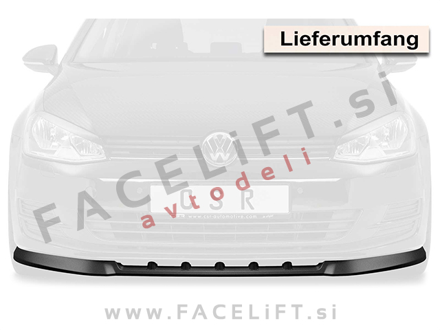 VW Golf 7 12-17 podaljšek sprednjega odbijača črni (mat)