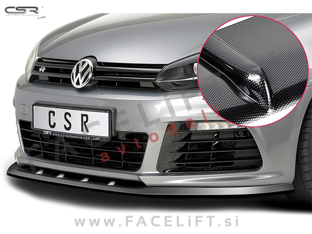 VW Golf 6 R / 5K (08-12) / podaljšek sprednjega odbijača / karbon (sijaj)