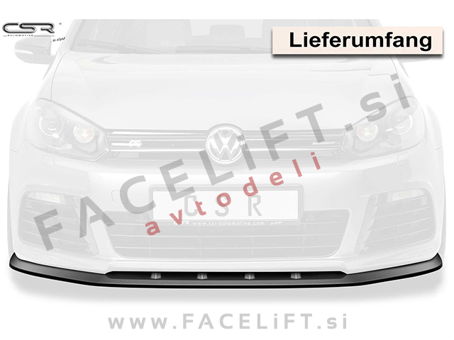 VW Golf 6 R / 5K (08-12) / podaljšek sprednjega odbijača / črni (sijaj)