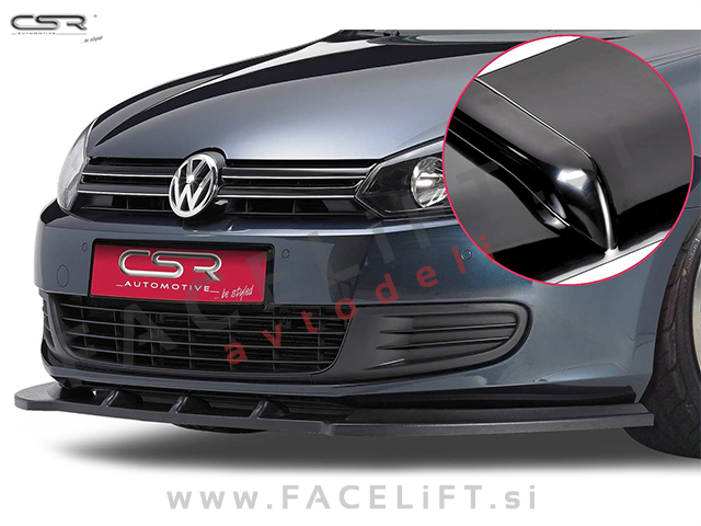 VW Golf 6 08-12 podaljšek sprednjega odbijača črni (sijaj)