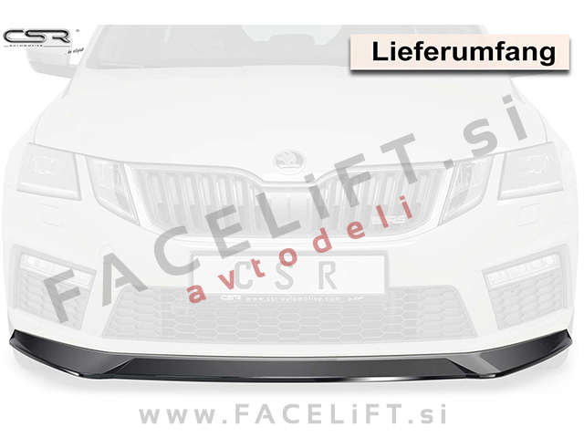 Škoda Octavia RS 5E 17-19 podaljšek sprednjega odbijača črni mat