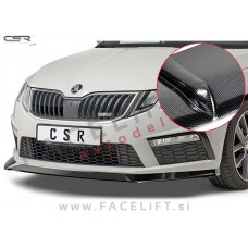 Škoda Octavia RS 5E 17-19 podaljšek sprednjega odbijača karbon sijaj
