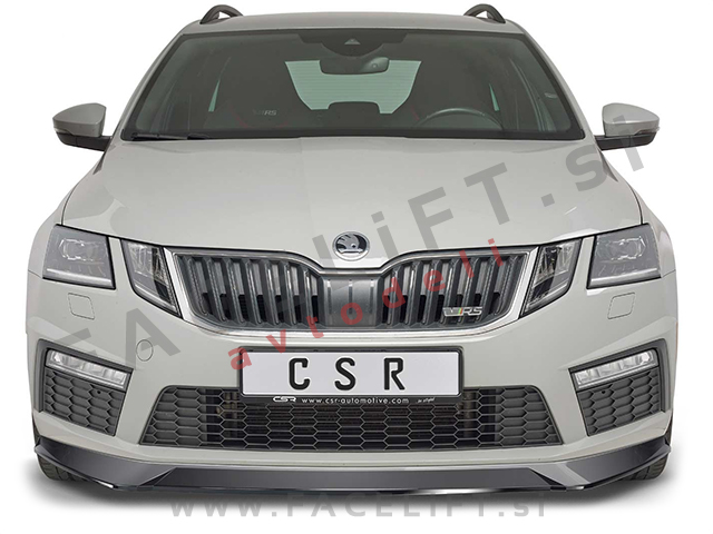 Škoda Octavia RS 5E 17-19 podaljšek sprednjega odbijača karbon sijaj