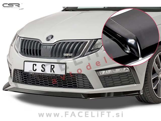 Škoda Octavia RS 5E 17-19 podaljšek sprednjega odbijača črni sijaj