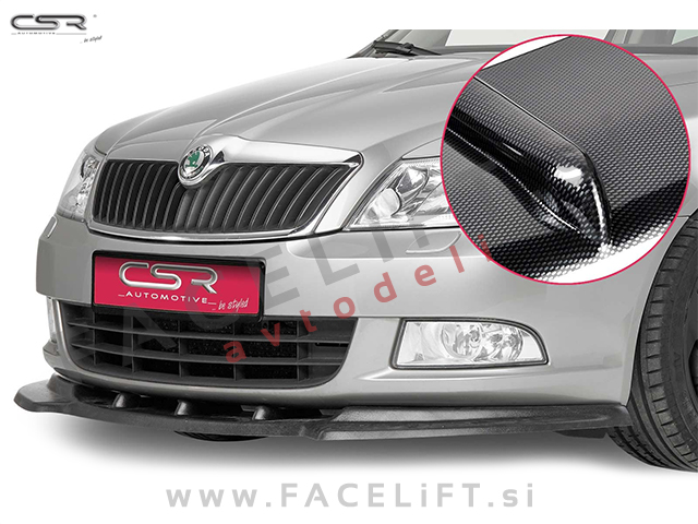 Škoda Octavia / 1Z (08-13) / podaljšek sprednjega odbijača / karbon (sijaj)
