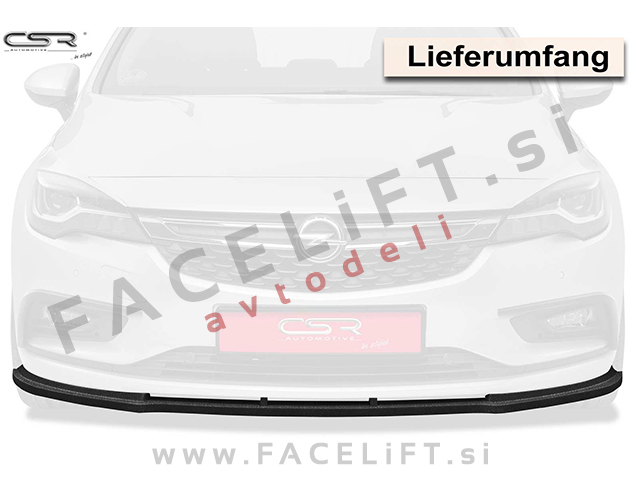 Opel Astra K / (15-19) / podaljšek sprednjega odbijača / črni (mat)