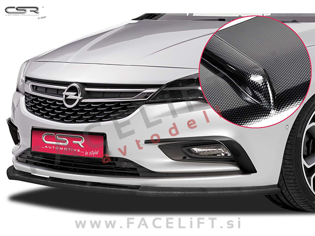 Opel Astra K / (15-19) / podaljšek sprednjega odbijača / karbon (sijaj)
