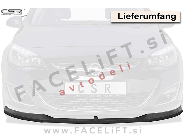 Opel Astra J / (12-15) / podaljšek sprednjega odbijača / črni (mat)