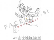 Opel Corsa D / S07 (06-11) / mreža sprednjega odbijača / desna