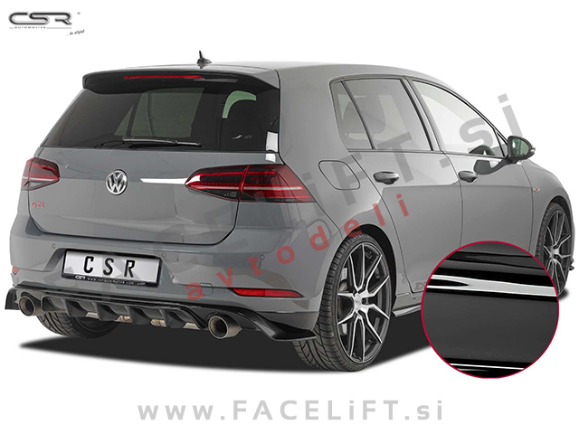 VW Golf 7 TCR 17-20 difuzor črni sijaj