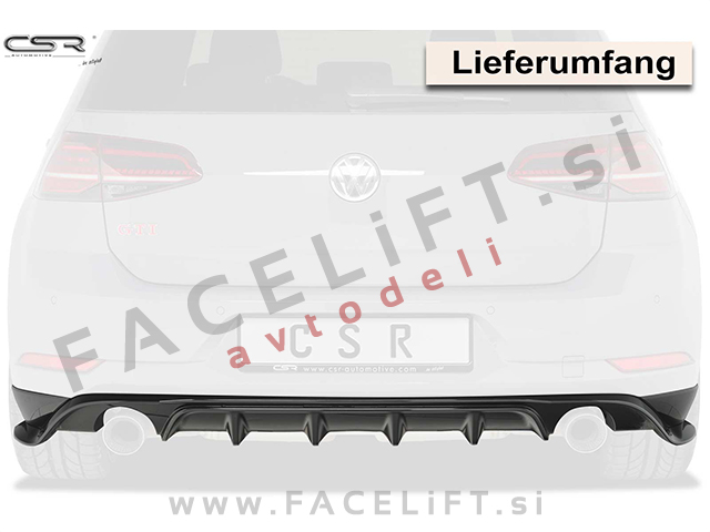 VW Golf 7 TCR 17-20 difuzor črni sijaj
