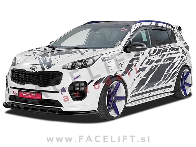 Kia Sportage / QL (15- ) / podaljšek sprednjega odbijača / črni (mat)