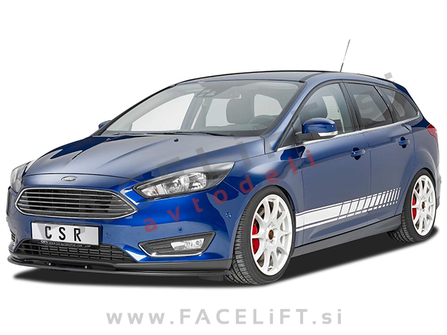 Ford Focus 3 / (14-18) / podaljšek sprednjega odbijača / karbon (sijaj)
