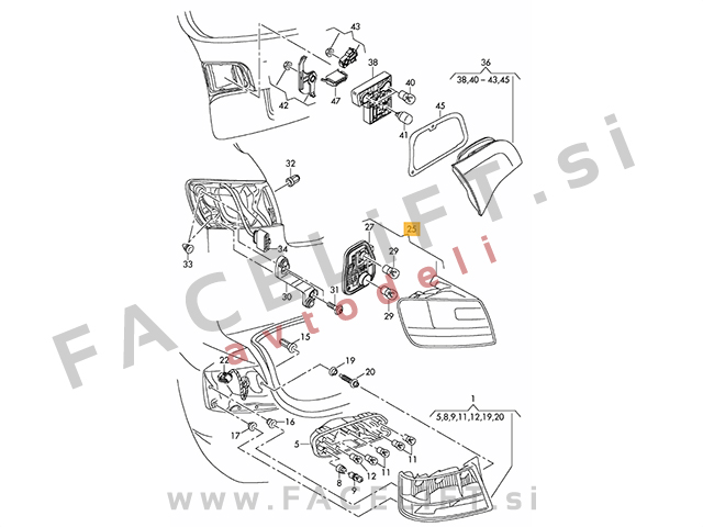Audi A6 4F C6 Karavan 04-08 zadnja zunanja LED luč leva