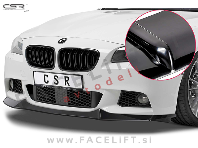 BMW 5 F10 F11 M  10-17 podaljšek sprednjega odbijača črni sijaj