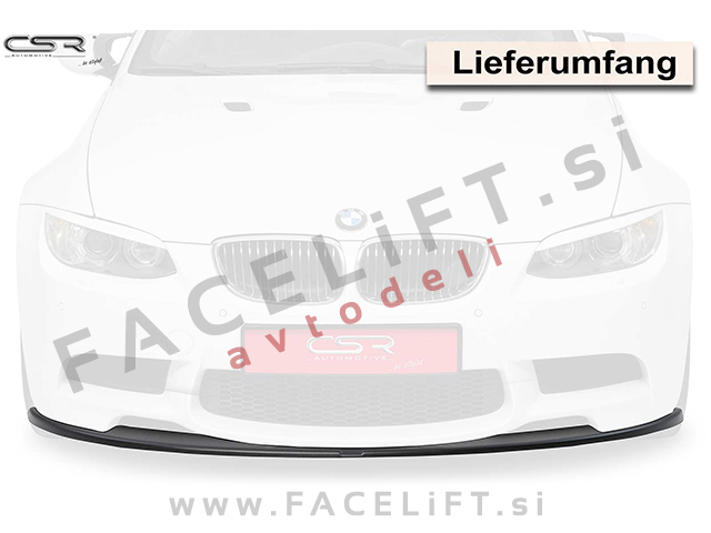 BMW 3 / E92 E93 M3 (06-13) / podaljšek sprednjega odbijača / črni (mat)