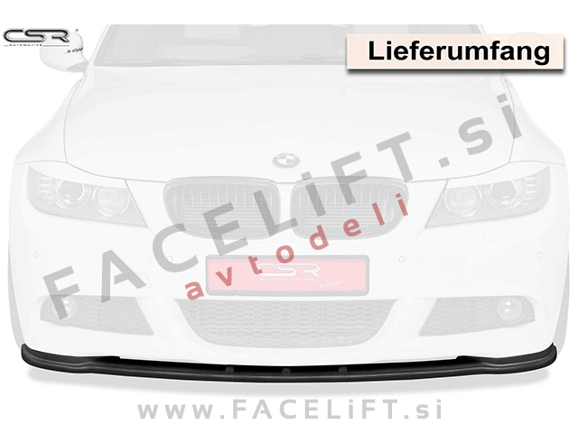 BMW 3 E90 E91 LCI M 08-12 podaljšek sprednjega odbijača črni (mat)