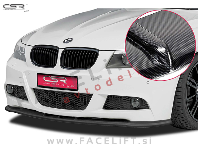 BMW 3 E90 E91 LCI M 08-12 podaljšek sprednjega odbijača karbon (sijaj)