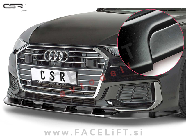 Audi A6 S6, S line C8 4K 18-23 podaljšek sprednjega odbijača črni mat