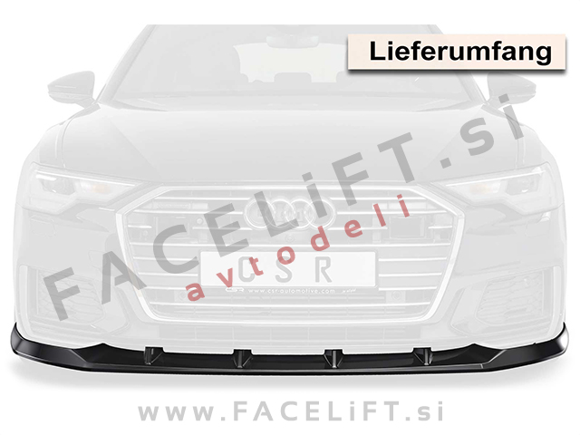 Audi A6 S6, S line C8 4K 18-23 podaljšek sprednjega odbijača črni mat