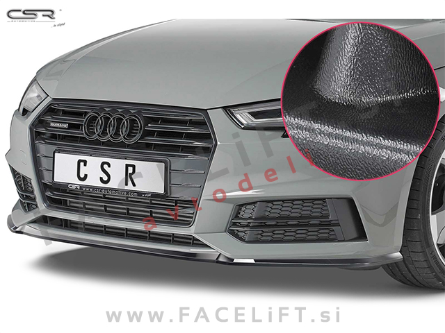 Audi A4 S4, S line B9 8W 15-19 podaljšek sprednjega odbijača črni (mat)