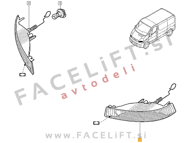Nissan Primastar / X83 (01-06) / sprednji smernik / levi