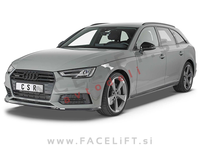 Audi A4 S4, S line B9 8W 15-19 podaljšek sprednjega odbijača črni (mat)