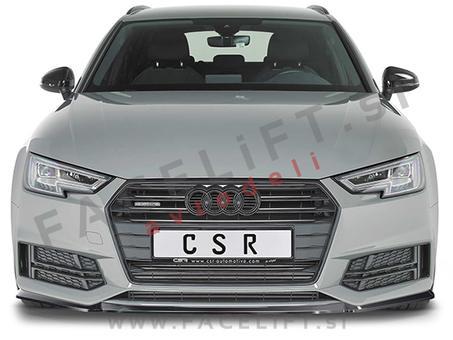 Audi A4 S4, S line B9 8W 15-19 podaljšek sprednjega odbijača črni (sijaj)