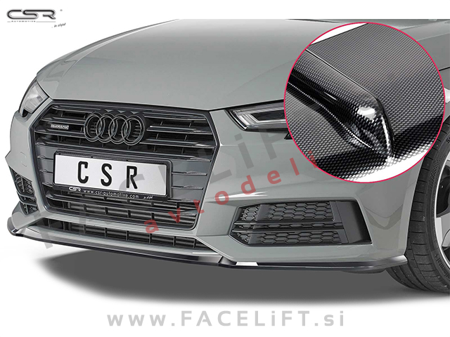 Audi A4 S4, S line B9 8W 15-19 podaljšek sprednjega odbijača karbon (sijaj)