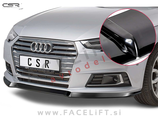 Audi A4 B9 8W 15-19 podaljšek sprednjega odbijača črni (sijaj)